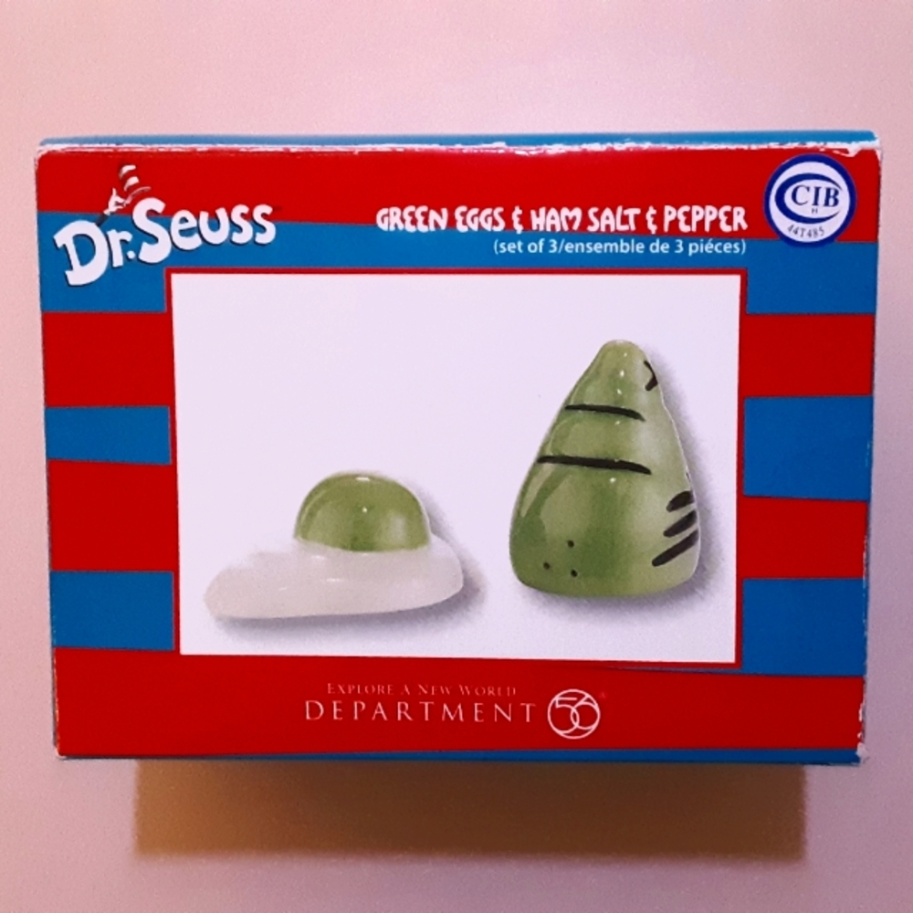 Dr. Seuss Green Eggs & Ham Salt 'n Pepper Shaker Set by Department 56